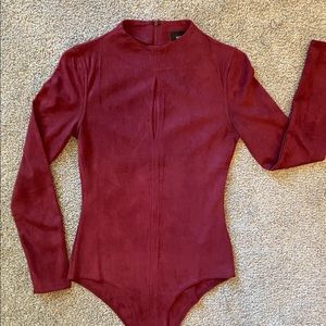 MINKPINK suede keyhole body suit